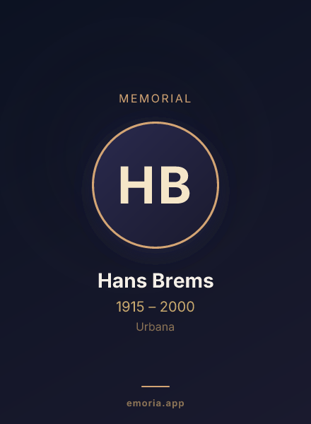 Memorial portrait of Hans Brems