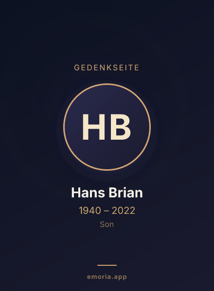 Gedenkportrait von Hans Brian