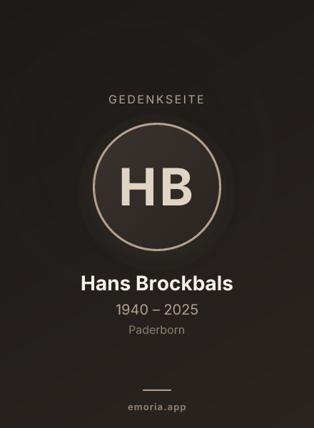 Gedenkportrait von Hans Brockbals
