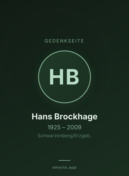 Gedenkportrait von Hans Brockhage