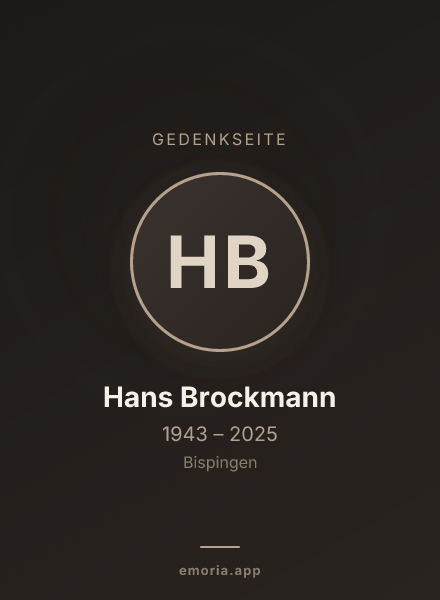 Gedenkportrait von Hans Brockmann