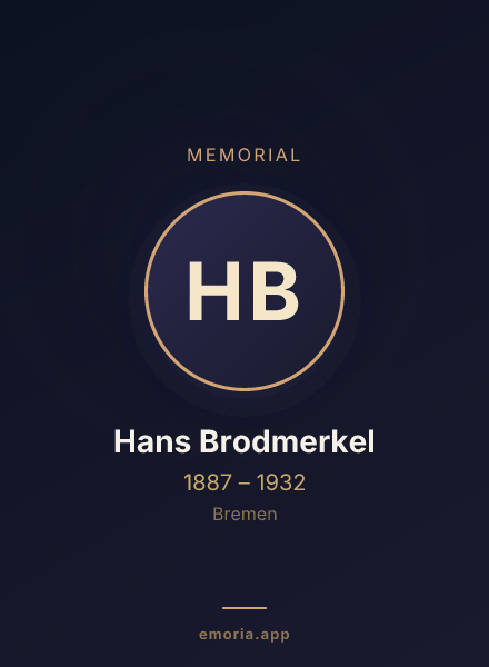 Memorial portrait of Hans Brodmerkel