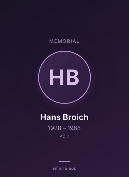Memorial portrait of Hans Broich