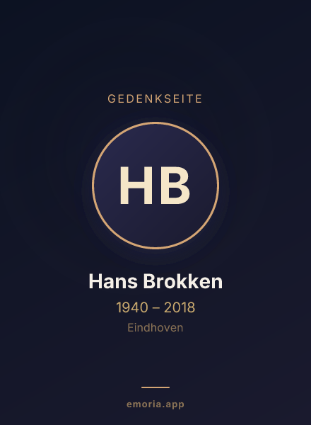 Gedenkportrait von Hans Brokken