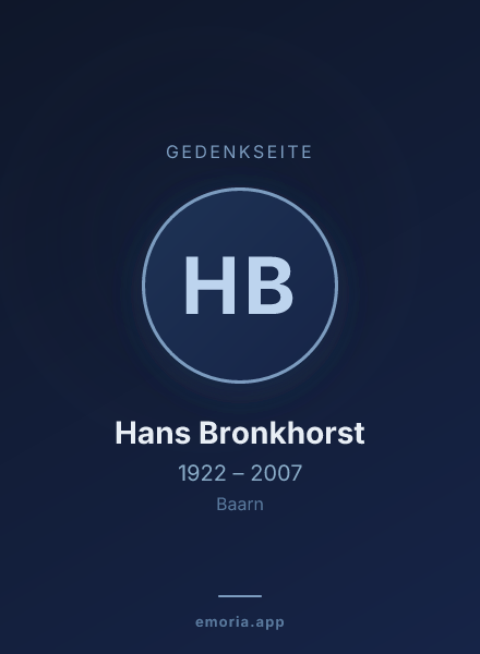 Gedenkportrait von Hans Bronkhorst