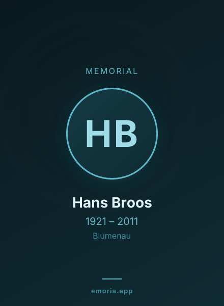 Memorial portrait of Hans Broos