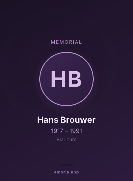 Memorial portrait of Hans Brouwer