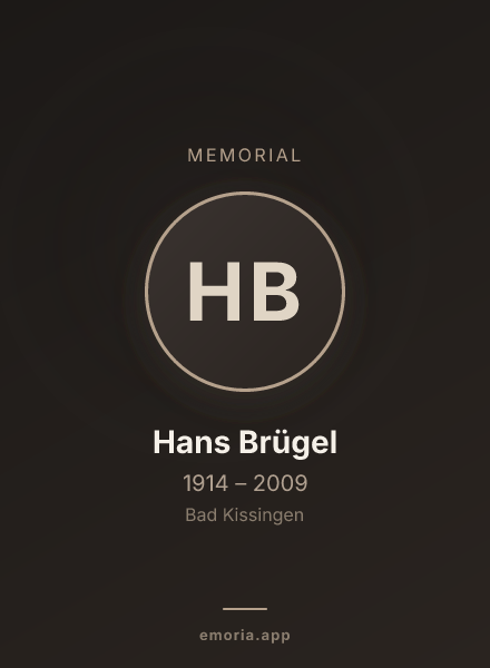 Memorial portrait of Hans Brügel