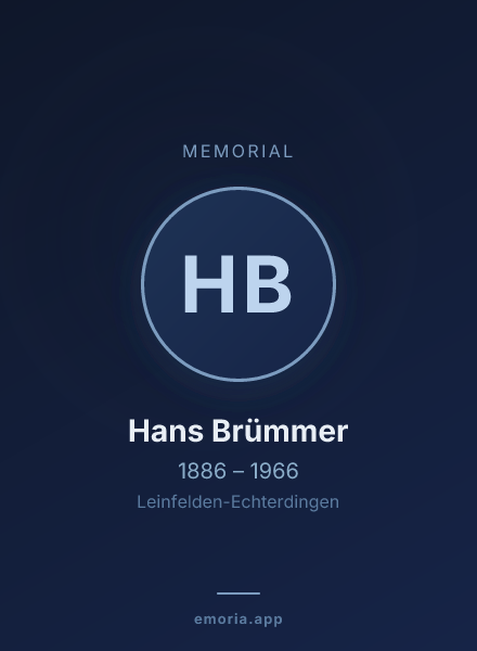 Memorial portrait of Hans Brümmer