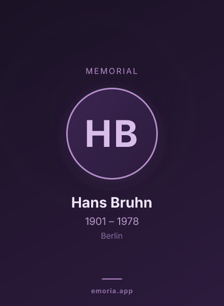 Memorial portrait of Hans Bruhn