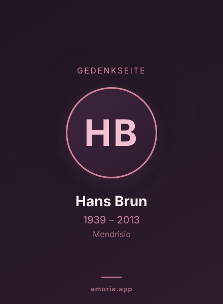 Gedenkportrait von Hans Brun