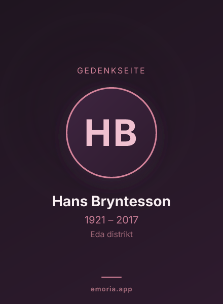 Gedenkportrait von Hans Bryntesson