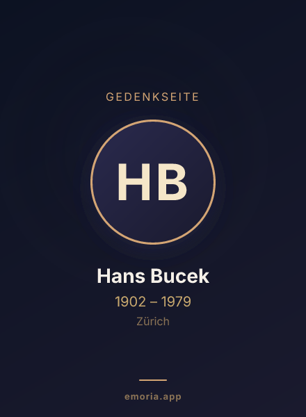 Gedenkportrait von Hans Bucek