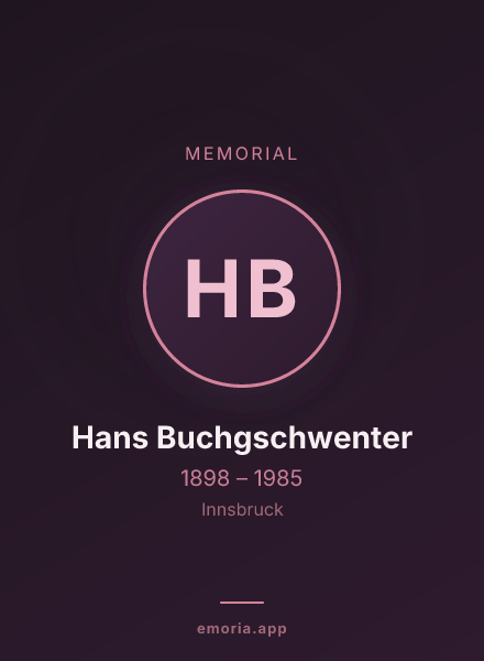 Memorial portrait of Hans Buchgschwenter