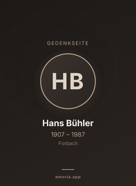 Gedenkportrait von Hans Bühler