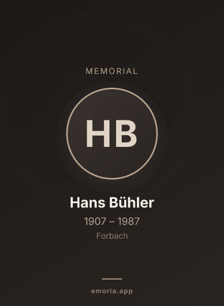Memorial portrait of Hans Bühler