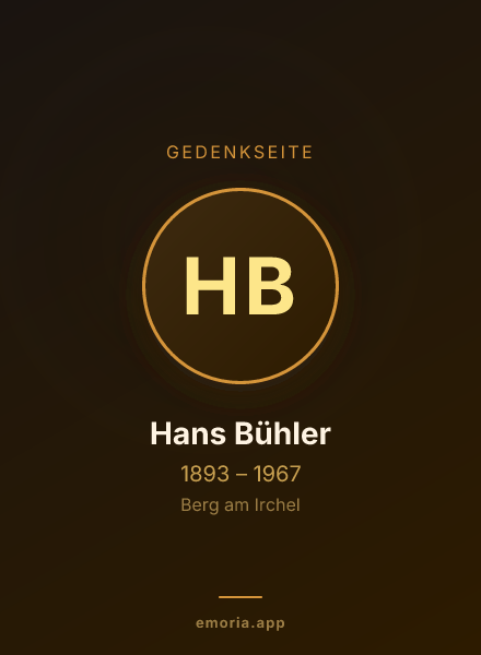 Gedenkportrait von Hans Bühler