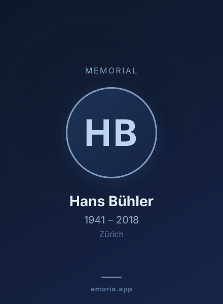 Memorial portrait of Hans Bühler