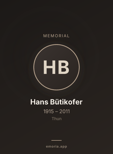Memorial portrait of Hans Bütikofer