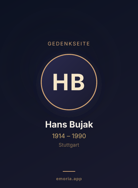 Gedenkportrait von Hans Bujak