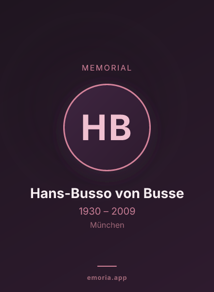 Memorial portrait of Hans-Busso von Busse
