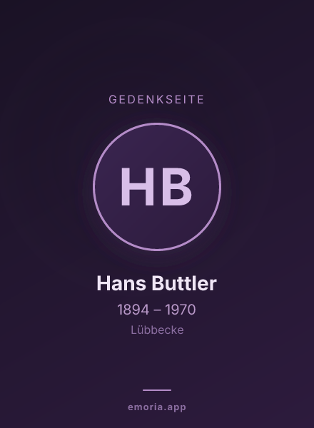 Gedenkportrait von Hans Buttler
