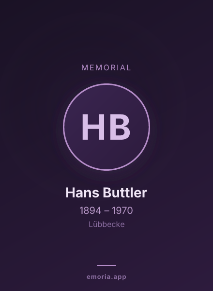 Memorial portrait of Hans Buttler
