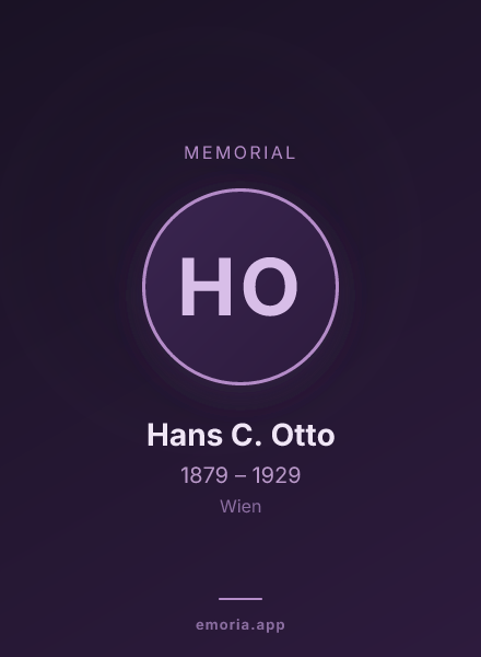 Memorial portrait of Hans C. Otto