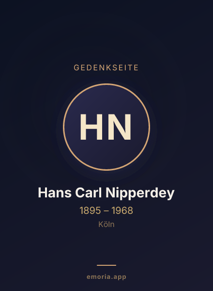 Gedenkportrait von Hans Carl Nipperdey