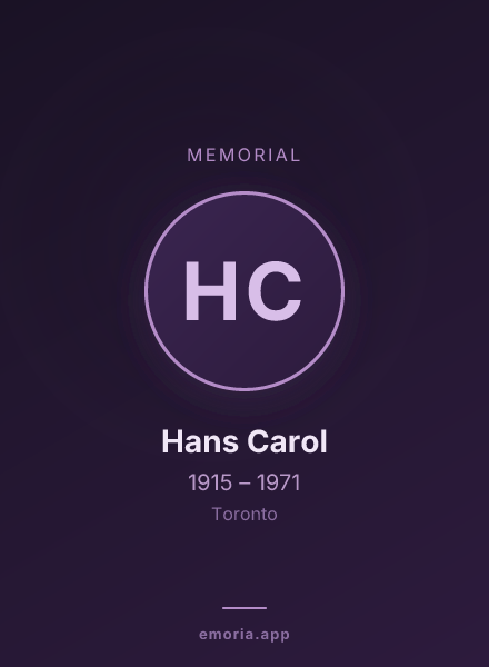 Memorial portrait of Hans Carol