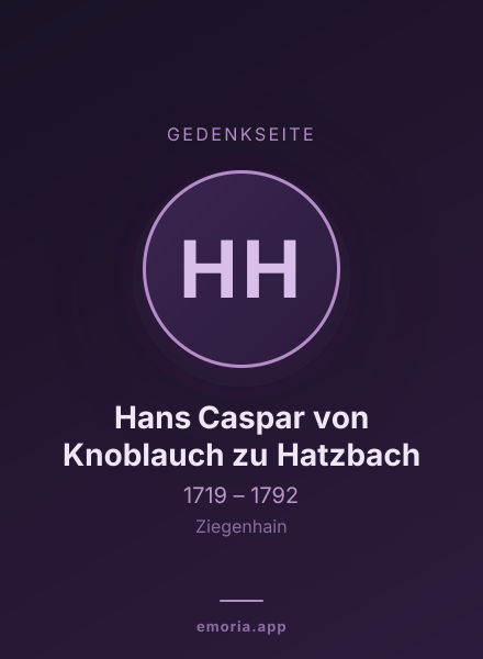 Gedenkportrait von Hans Caspar von Knoblauch zu Hatzbach