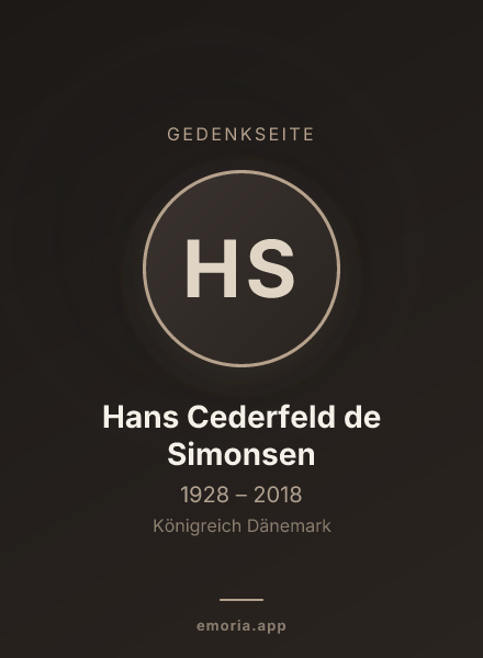 Gedenkportrait von Hans Cederfeld de Simonsen