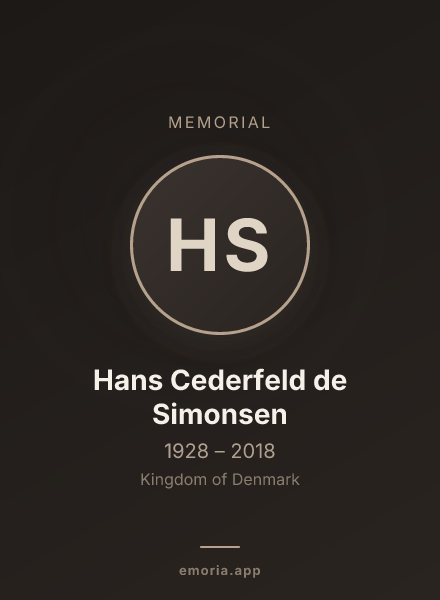 Memorial portrait of Hans Cederfeld de Simonsen