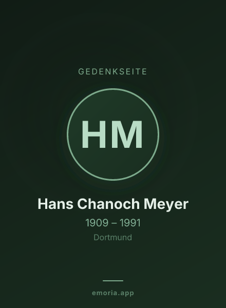 Gedenkportrait von Hans Chanoch Meyer