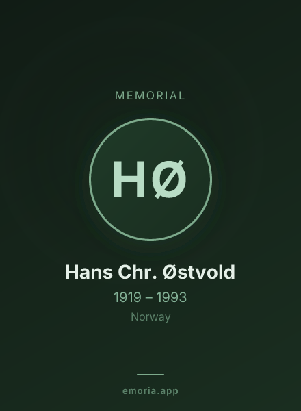 Memorial portrait of Hans Chr. Østvold