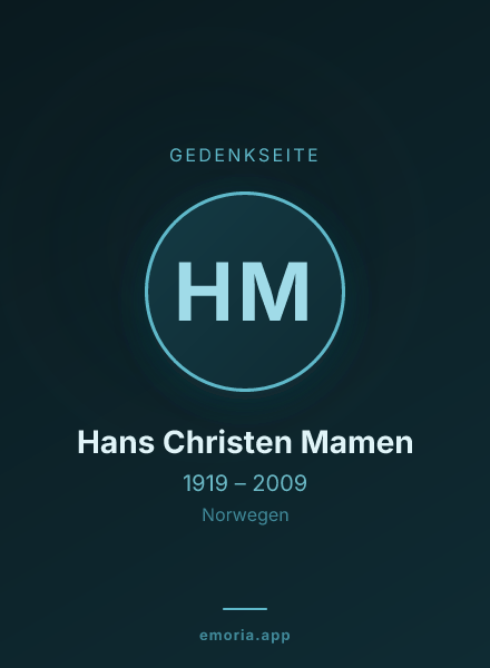 Gedenkportrait von Hans Christen Mamen