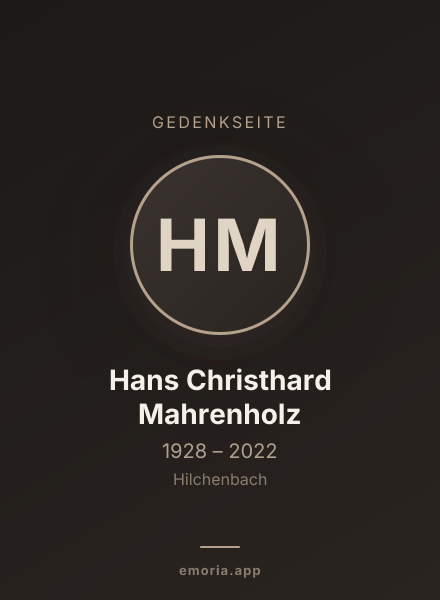 Gedenkportrait von Hans Christhard Mahrenholz