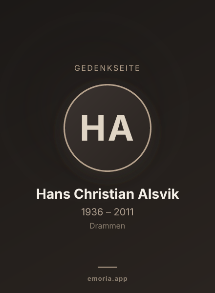 Gedenkportrait von Hans Christian Alsvik