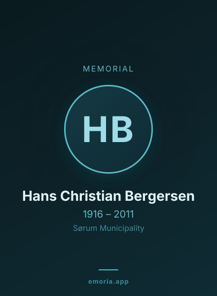 Memorial portrait of Hans Christian Bergersen