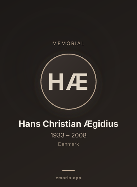 Memorial portrait of Hans Christian Ægidius