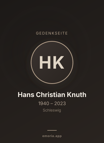 Gedenkportrait von Hans Christian Knuth
