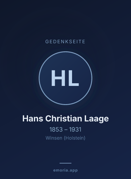 Gedenkportrait von Hans Christian Laage