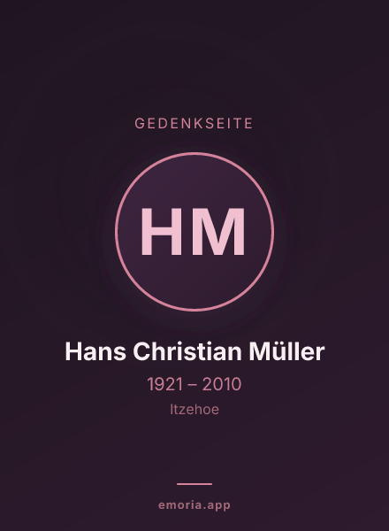 Gedenkportrait von Hans Christian Müller
