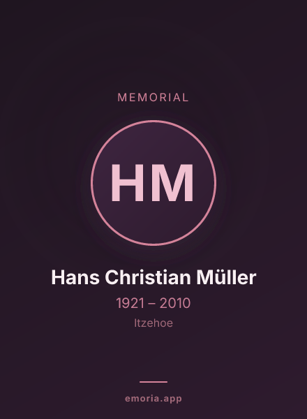 Memorial portrait of Hans Christian Müller