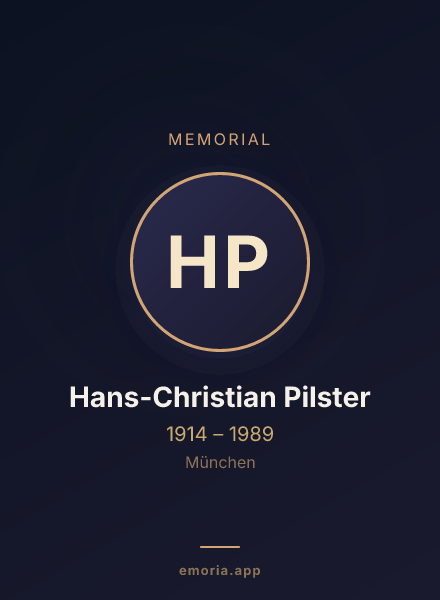 Memorial portrait of Hans-Christian Pilster