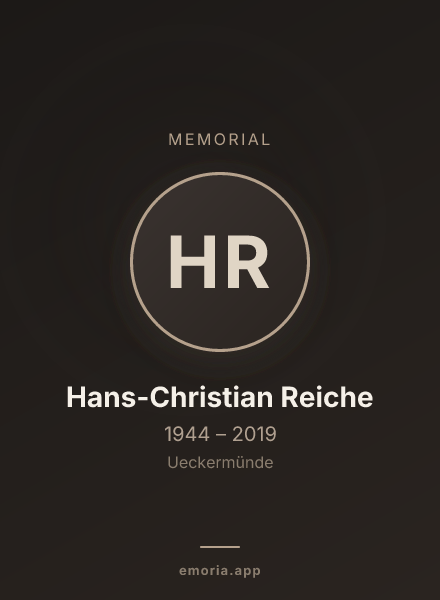 Memorial portrait of Hans-Christian Reiche
