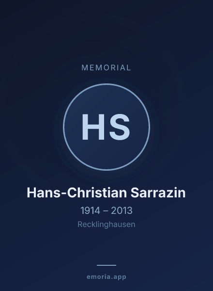 Memorial portrait of Hans-Christian Sarrazin