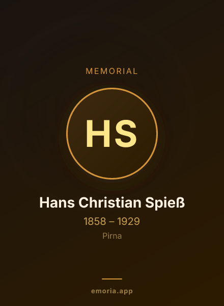 Memorial portrait of Hans Christian Spieß