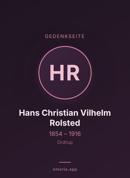 Gedenkportrait von Hans Christian Vilhelm Rolsted