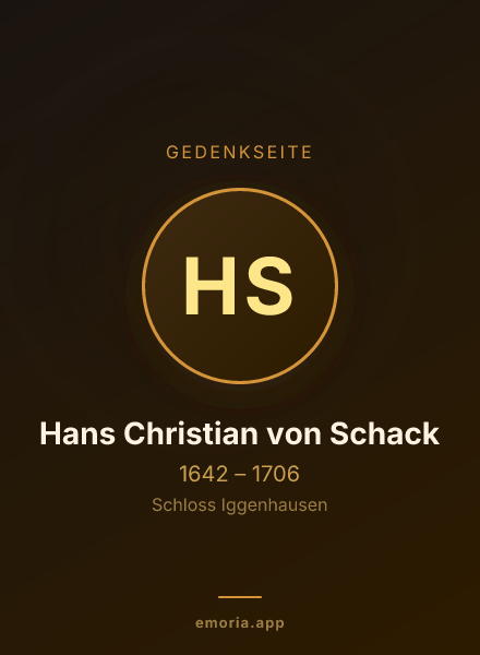 Gedenkportrait von Hans Christian von Schack